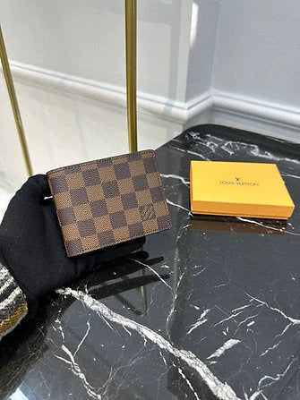 LV Leather Heavy quality Brown Color latest full printed design Fancy look wallet for men