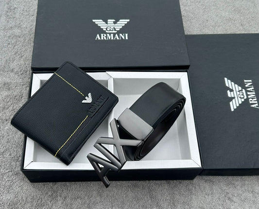 ARMANI Belt And Wallet PREMIUM QUALITY BELT