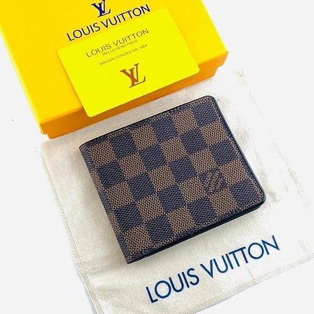 LV Leather Heavy quality Brown Color latest full printed design Fancy look wallet for men