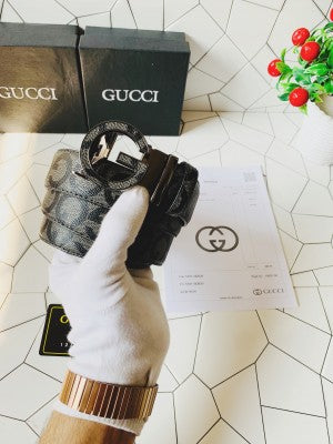 GUCCI BLACK AUTO LOCK PRINTED PREMIUM QUALITY BELT