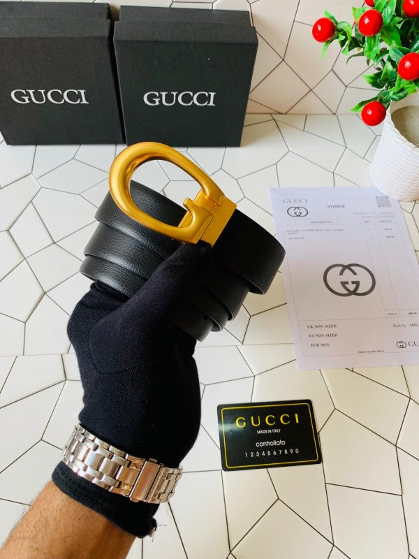 GUCCI GOLDEN BLACK PRINTED PREMIUM QUALITY BELT