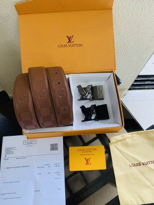 LV LOUIS VUIITTON PREMIUM QUALITY 2pcs BUCKLE BELT COMBO