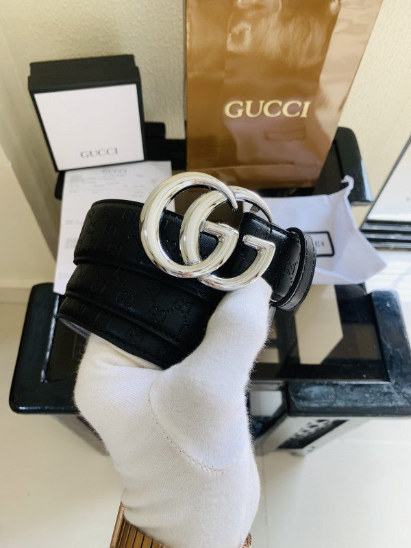 GUCCI SILVER BLACK PRINTED PREMIUM QUALITY BELT