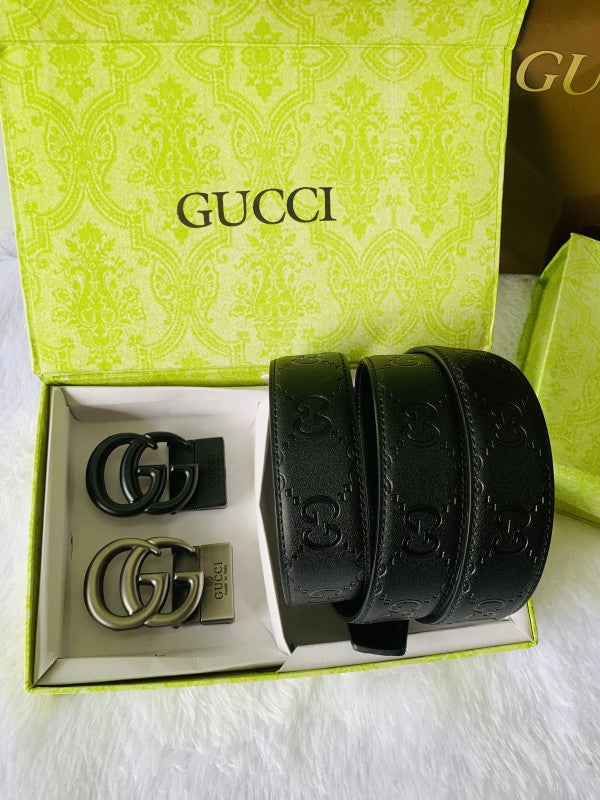 GUCC I 2pcs BUCKLE PREMIUM QUALITY BELT COMBO