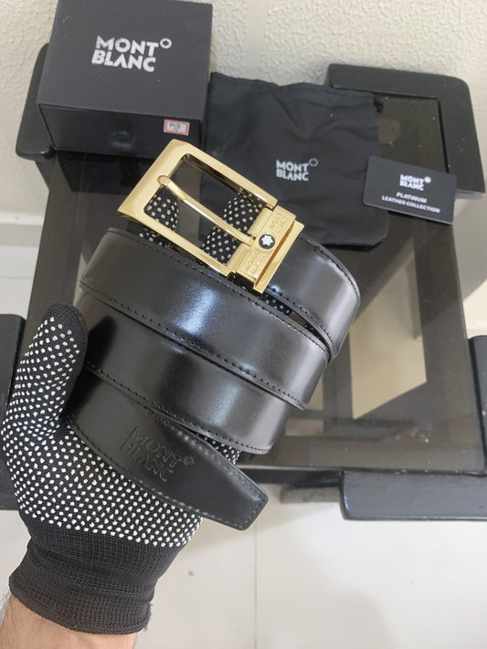 MONT BLLANC GOLDEN BLACK PREMIUM QUALITY BELT