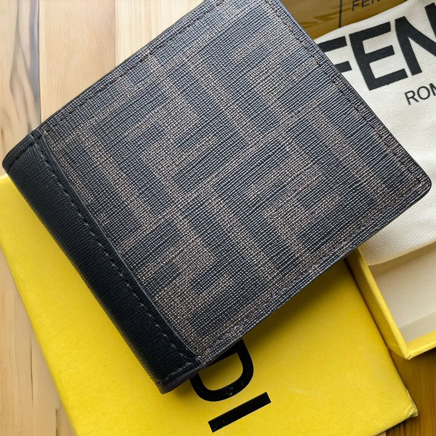 Fendii Leather Heavy quality multi color Fancy look wallet for men