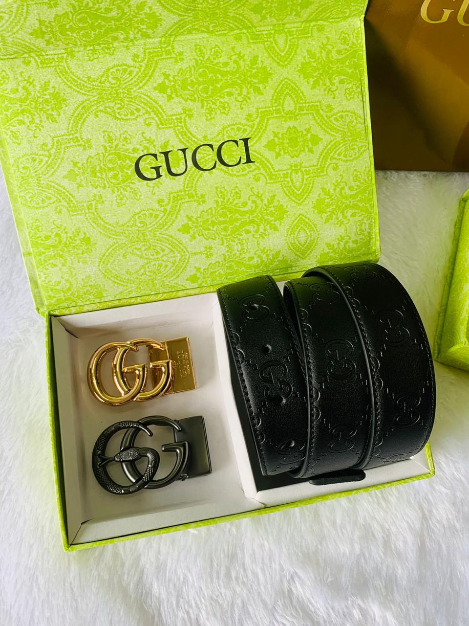 GUCC I 2pcs BUCKLE PREMIUM QUALITY BELT COMBO