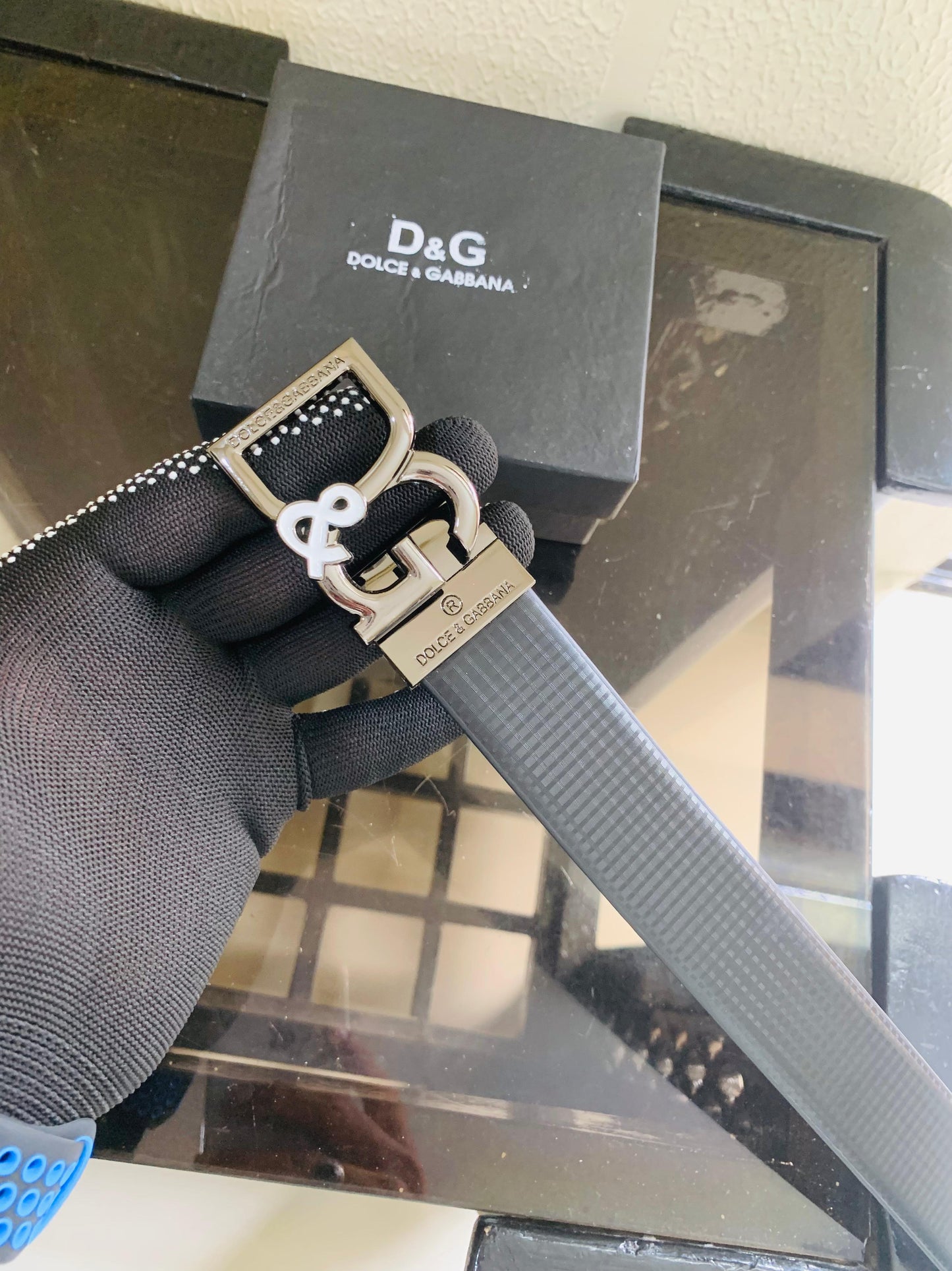 DOLLCE&GABBANA BLACK PREMIUM QUALITY REVERSIBLE BELT