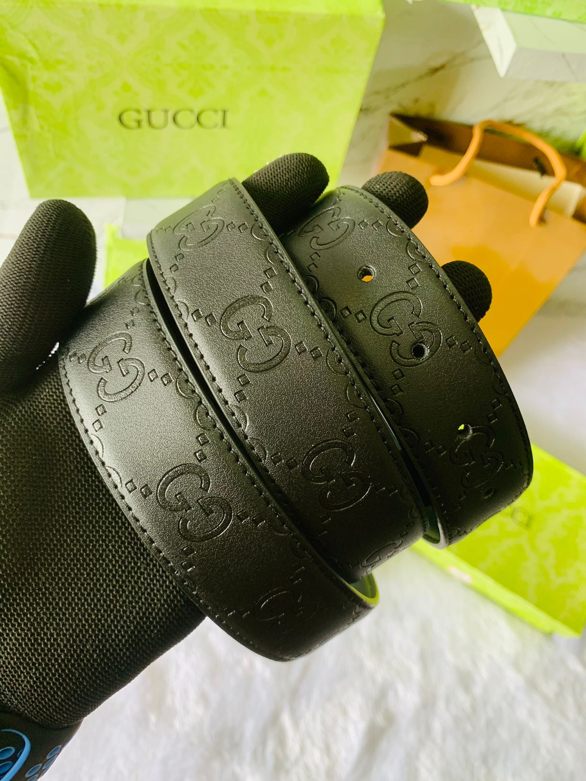 GUCCCI PRINTED PREMIUM QUALITY 2pcs BUCKLE COMBO