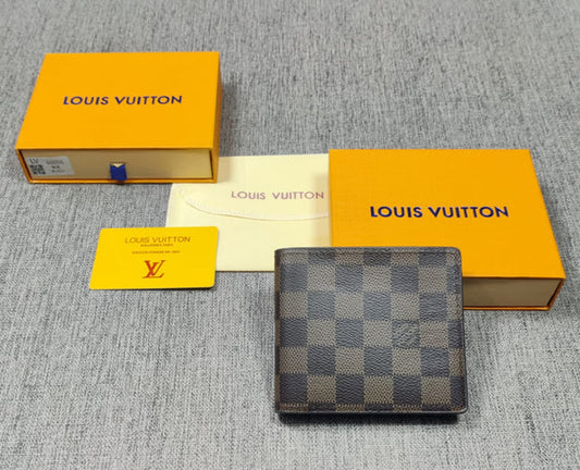 LV Leather Heavy quality Brown Color latest full printed design Fancy look wallet for men